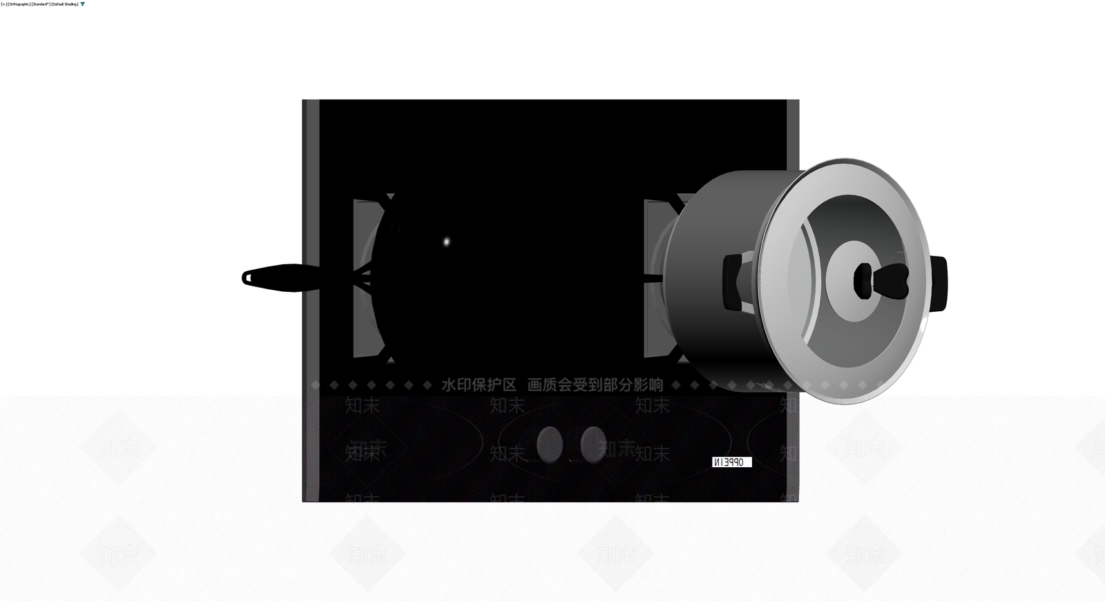 双灶台锅具组合3D模型下载【ID:1230352618】
