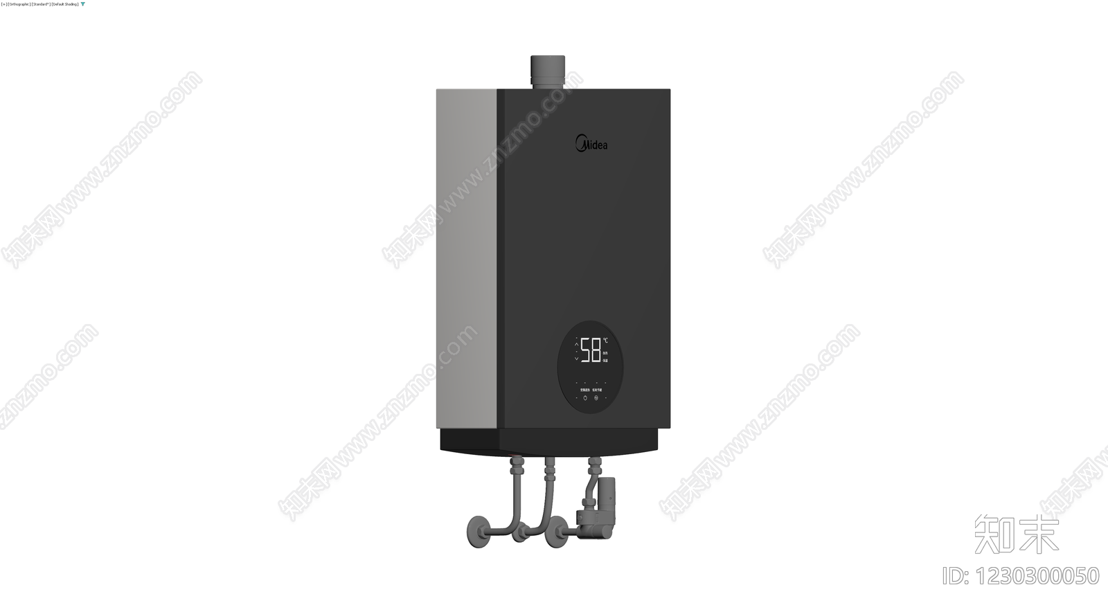 美的燃气热水器3D模型下载【ID:1230300050】