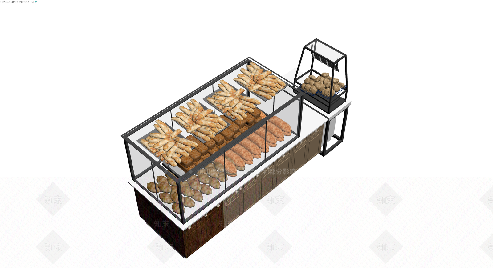 商用面包展示柜组合3D模型下载【ID:1230315594】