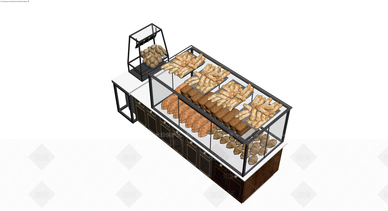 商用面包展示柜组合3D模型下载【ID:1230315594】