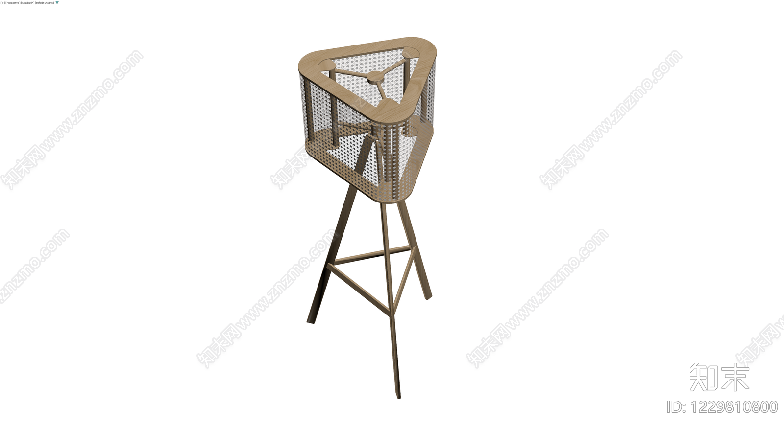 三脚架木质边几3D模型下载【ID:1229810800】