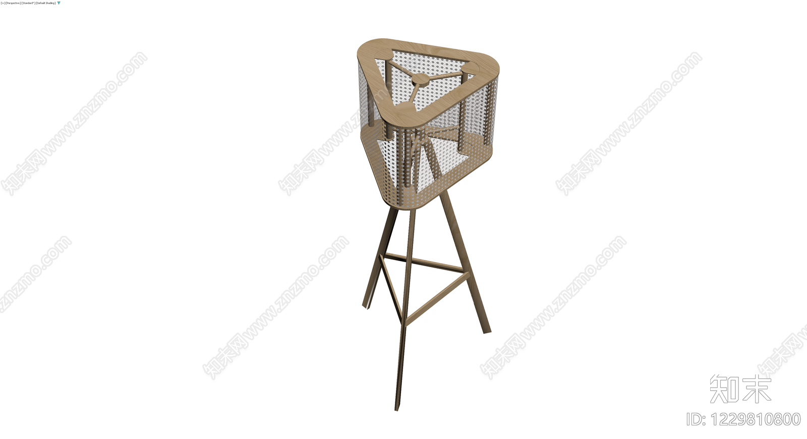 三脚架木质边几3D模型下载【ID:1229810800】