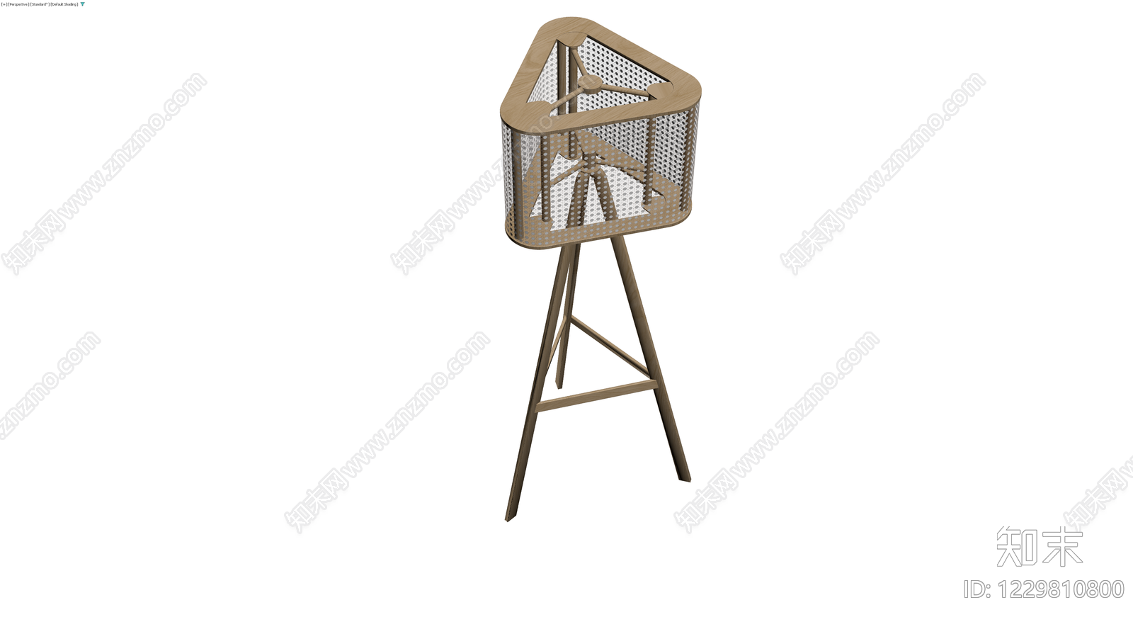 三脚架木质边几3D模型下载【ID:1229810800】