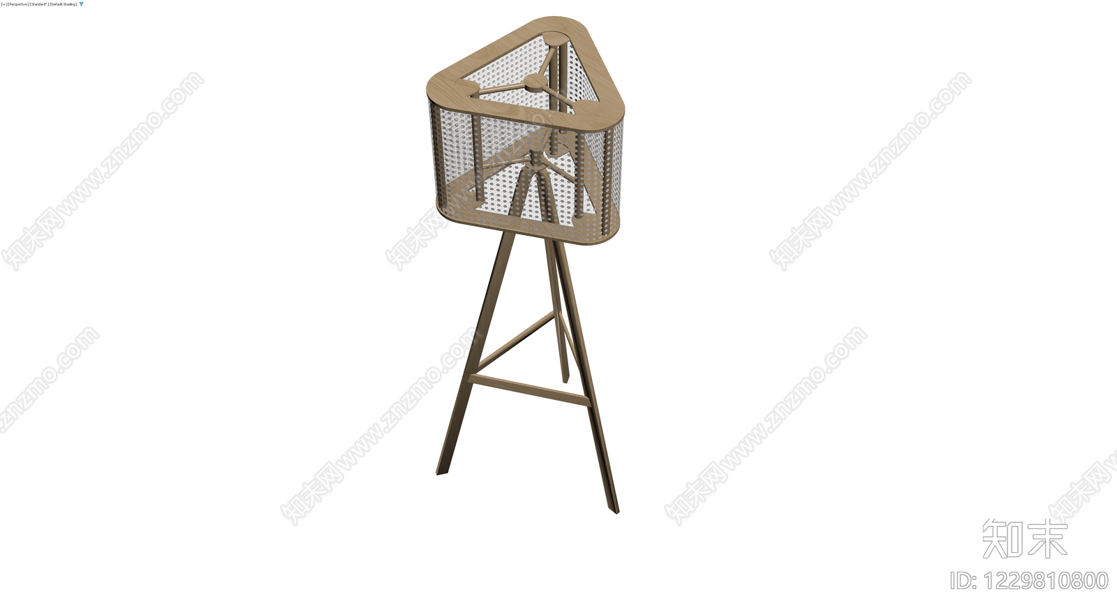 三脚架木质边几3D模型下载【ID:1229810800】