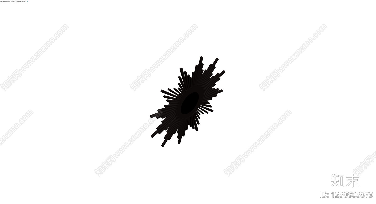 黑色太阳放射装饰镜3D模型下载【ID:1230803879】