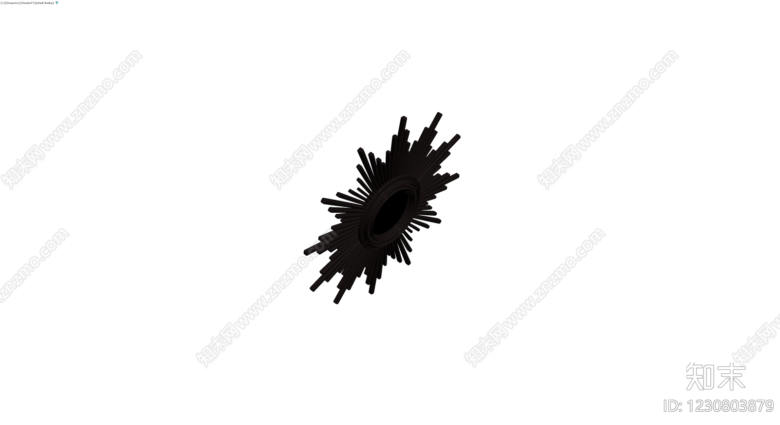 黑色太阳放射装饰镜3D模型下载【ID:1230803879】