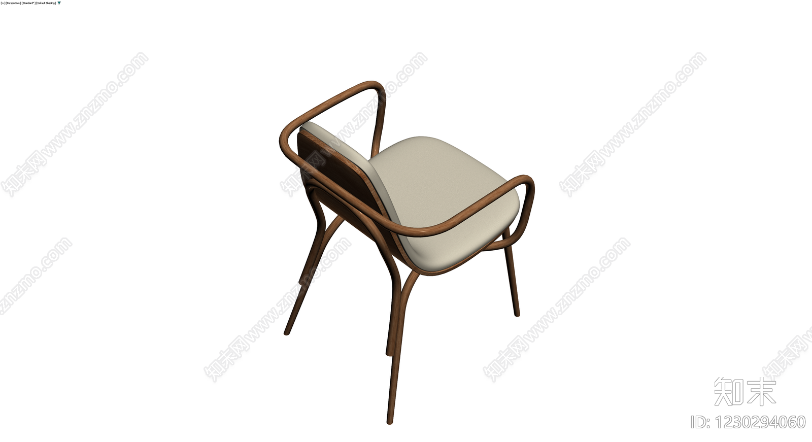 现代木质扶手椅3D模型下载【ID:1230294060】