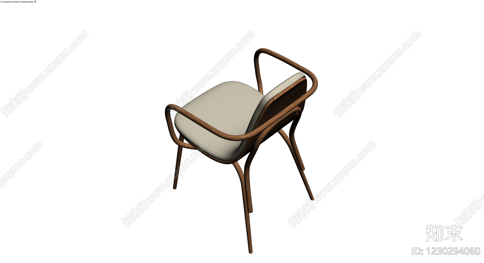 现代木质扶手椅3D模型下载【ID:1230294060】