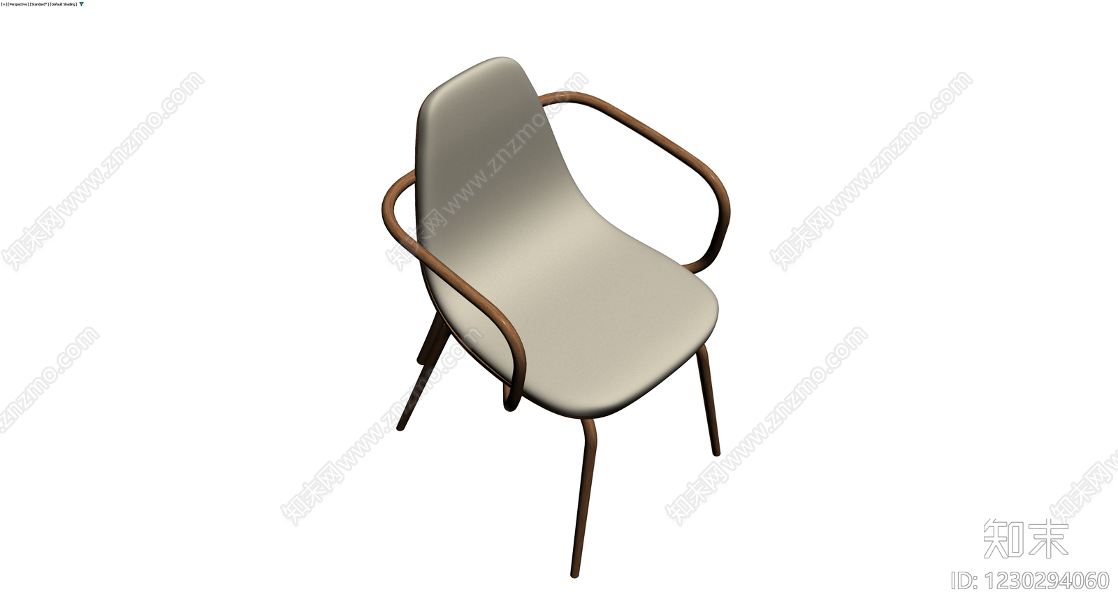 现代木质扶手椅3D模型下载【ID:1230294060】