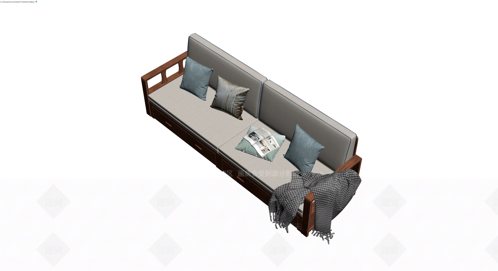 木质储物沙发组合3D模型下载【ID:1229846983】