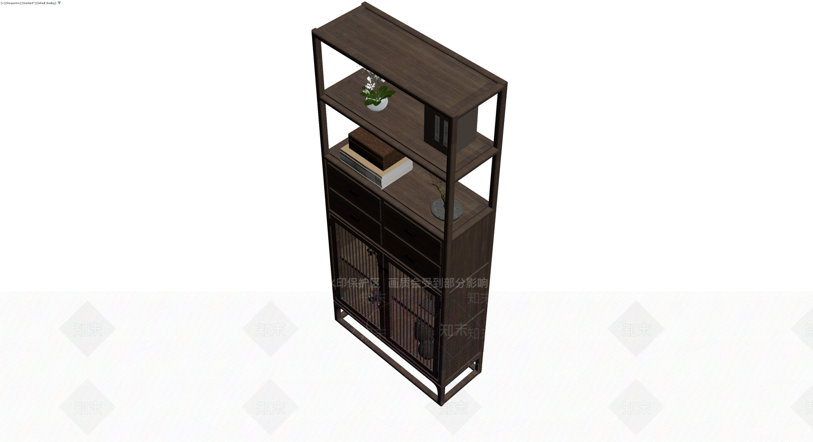 新中式实木置物架3D模型下载【ID:1229647871】