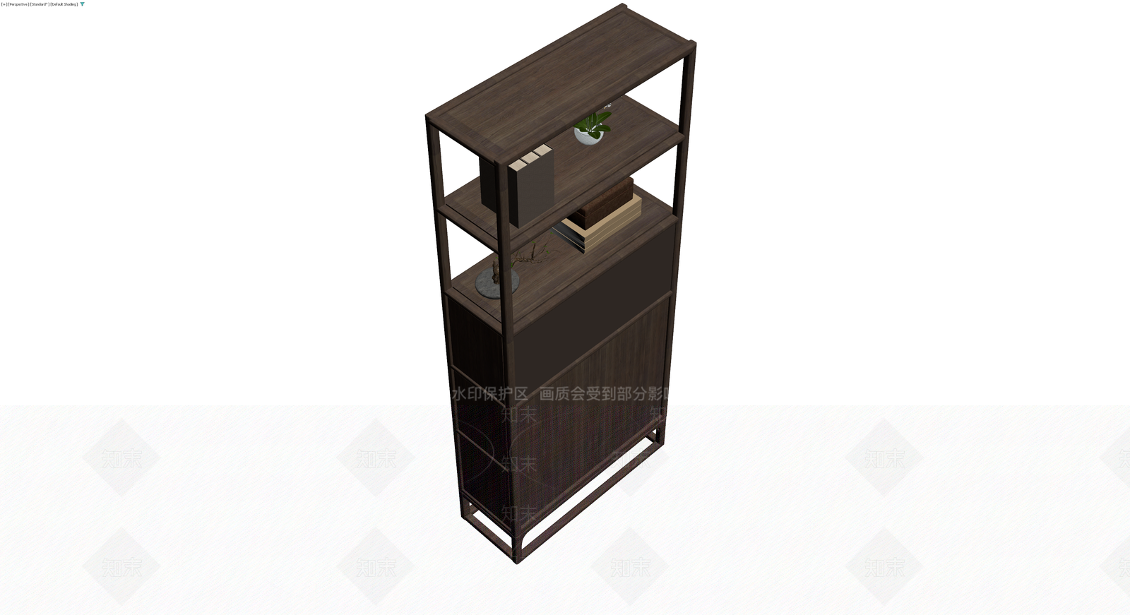 新中式实木置物架3D模型下载【ID:1229647871】
