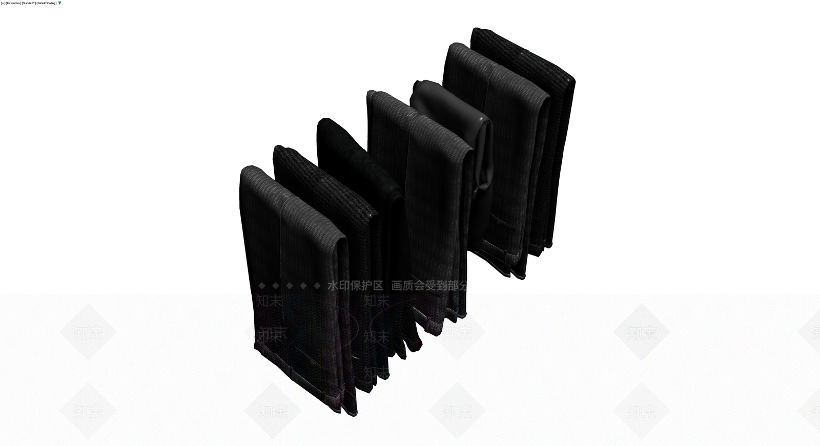 黑色布艺软垫组合3D模型下载【ID:1230563391】