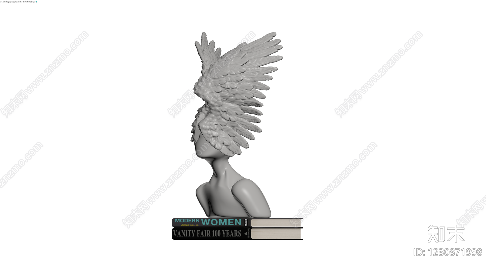 带翼女性雕塑摆件3D模型下载【ID:1230871998】