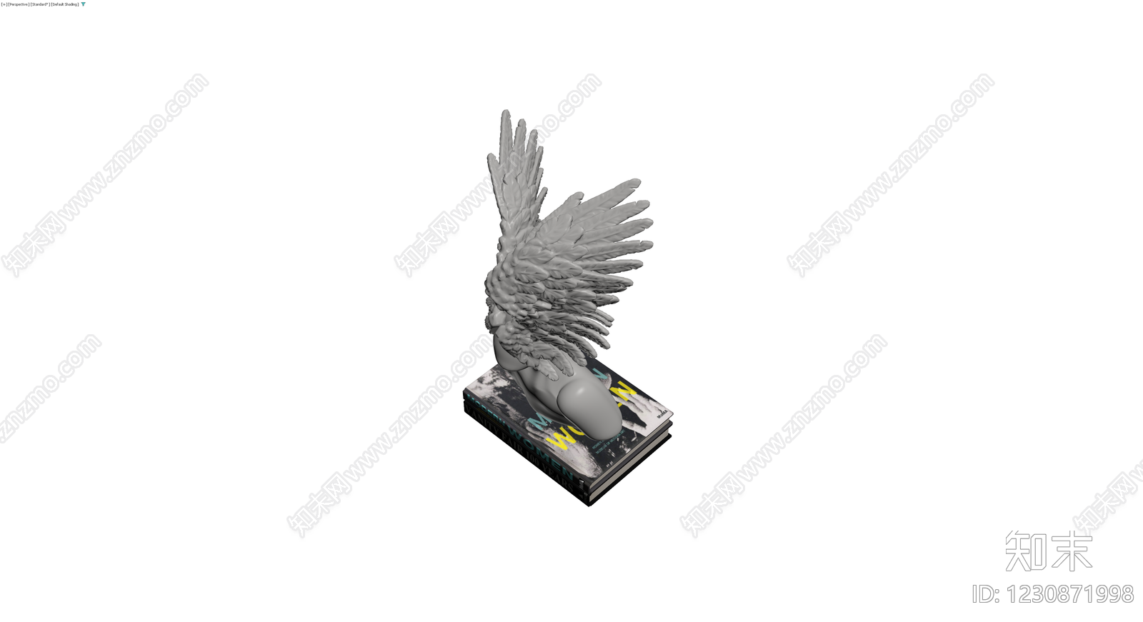 带翼女性雕塑摆件3D模型下载【ID:1230871998】