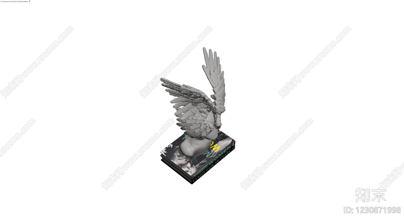 带翼女性雕塑摆件3D模型下载【ID:1230871998】