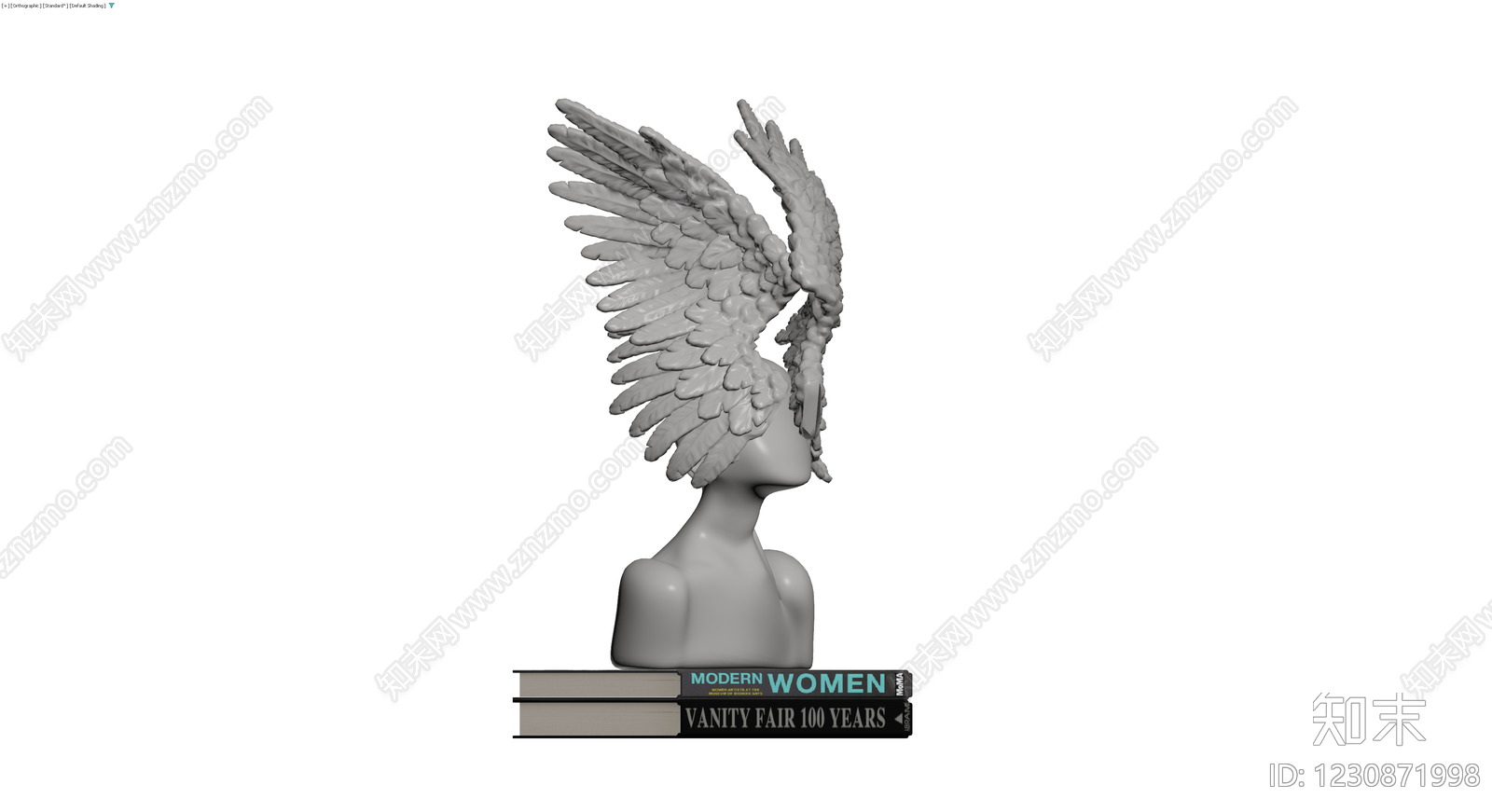 带翼女性雕塑摆件3D模型下载【ID:1230871998】
