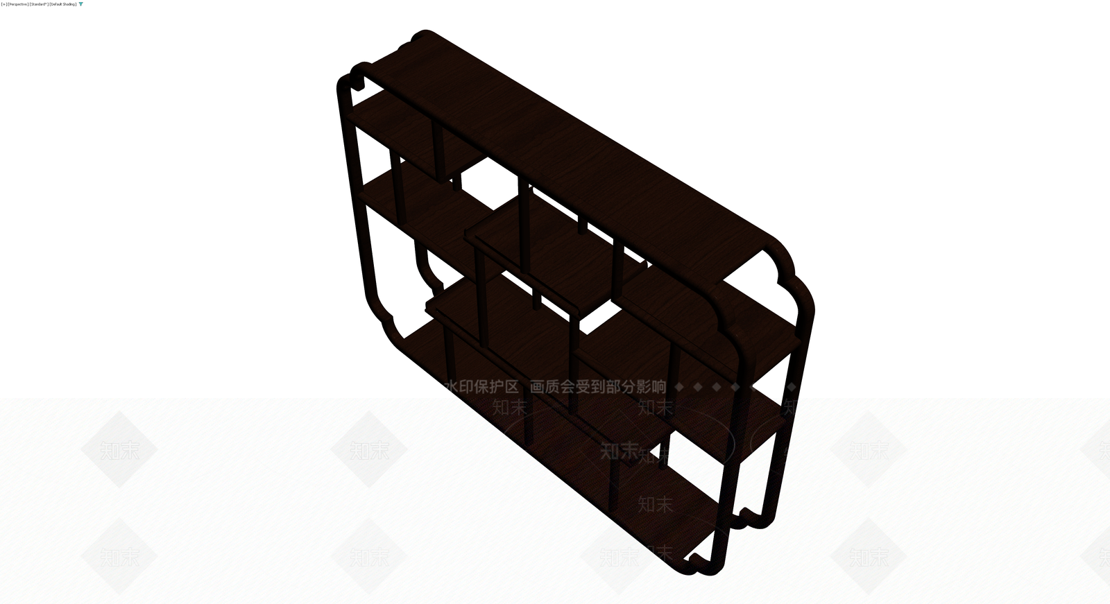 深色中式多层博古架3D模型下载【ID:1229928939】