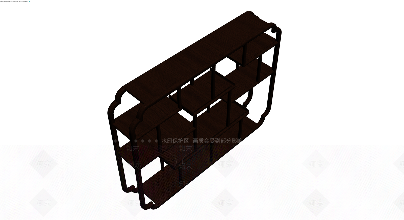 深色中式多层博古架3D模型下载【ID:1229928939】