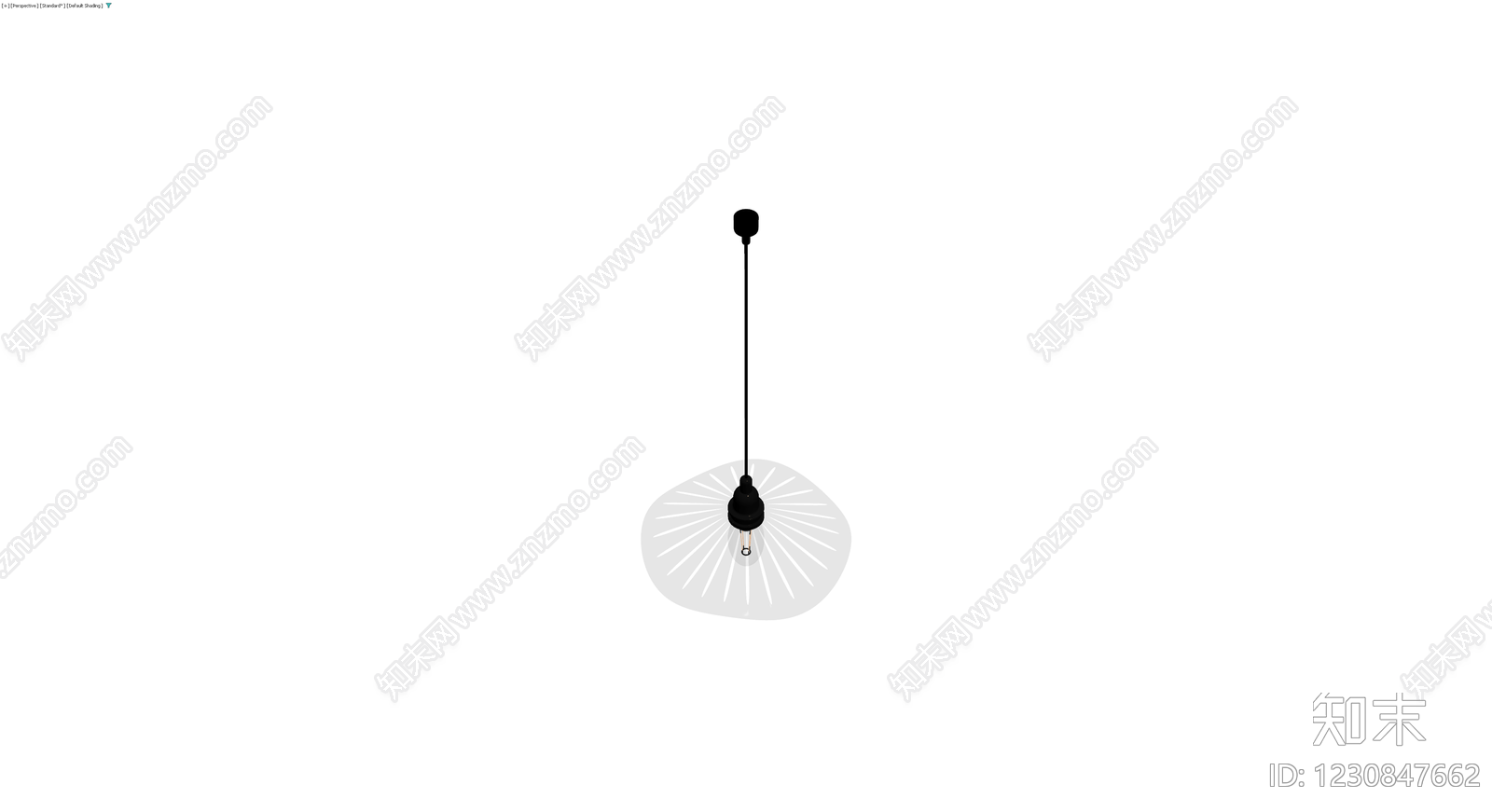 黑色吊灯带灯罩3D模型下载【ID:1230847662】