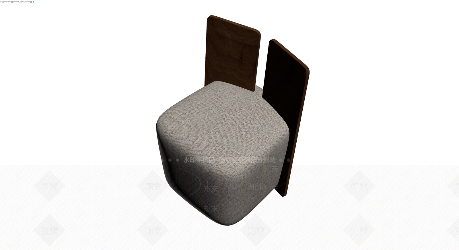 双板木质软包休闲椅3D模型下载【ID:1229926832】