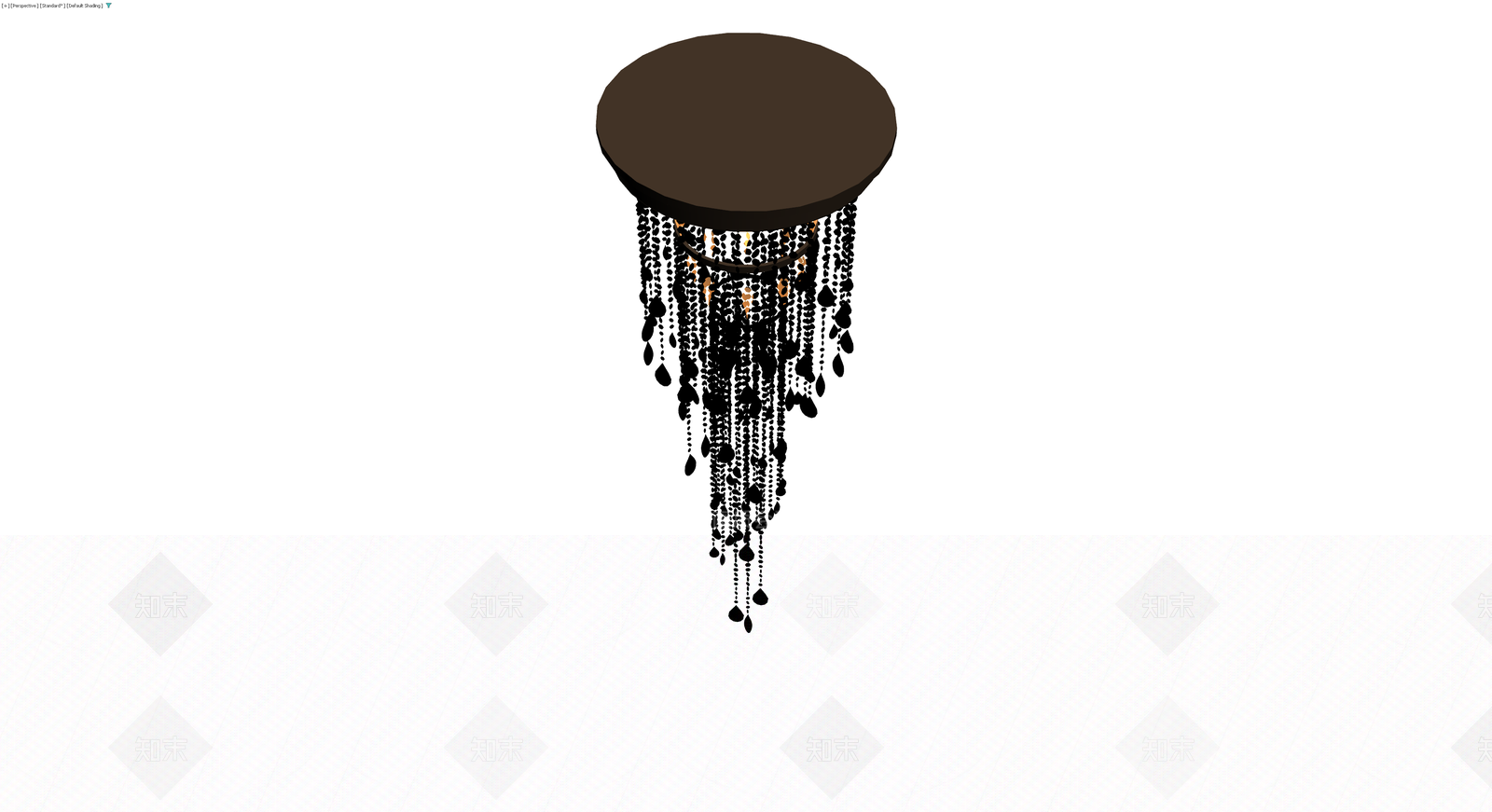 黑色流苏吊灯3D模型下载【ID:1230676804】