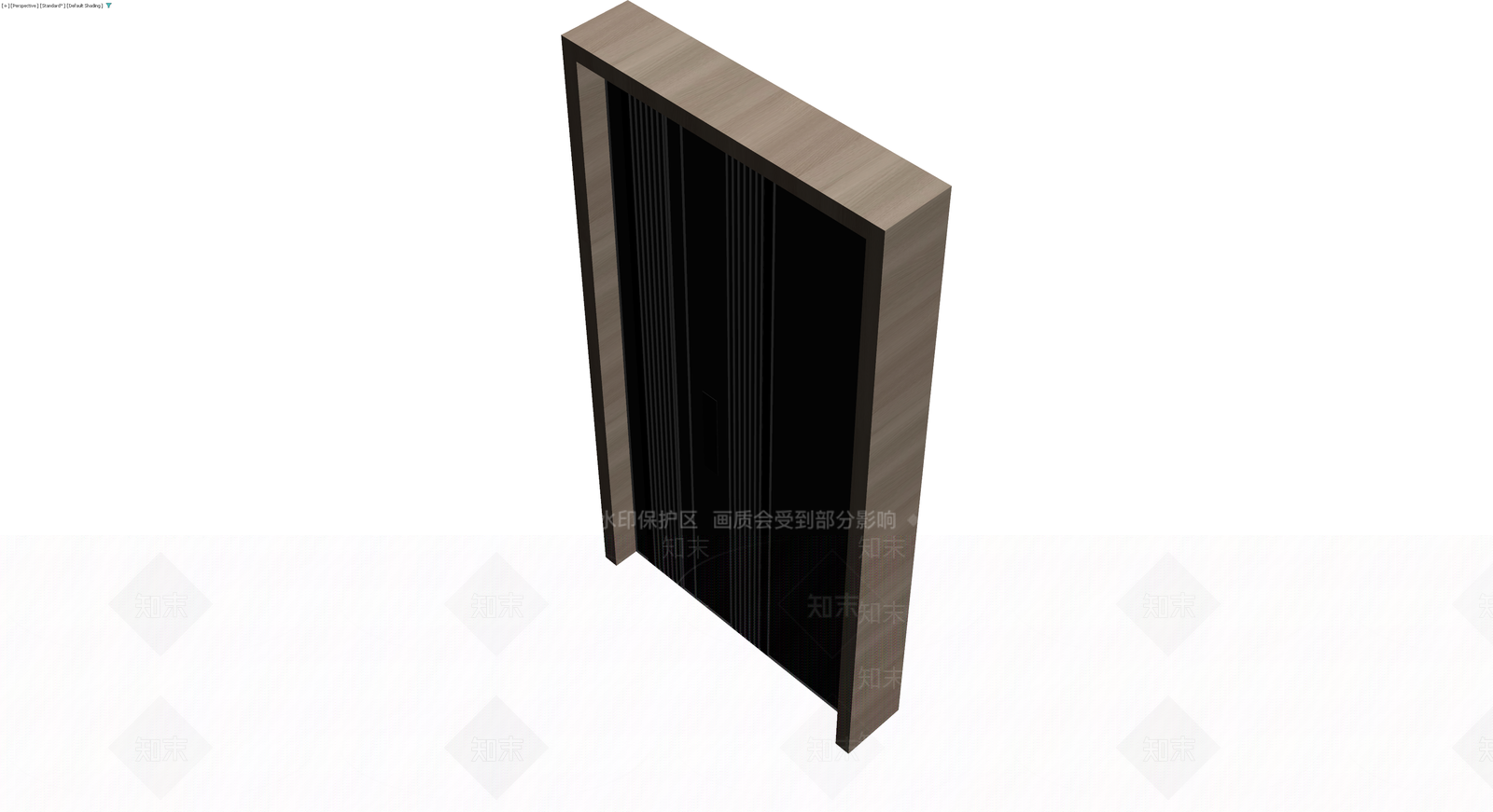 现代黑木配色衣柜3D模型下载【ID:1229946491】