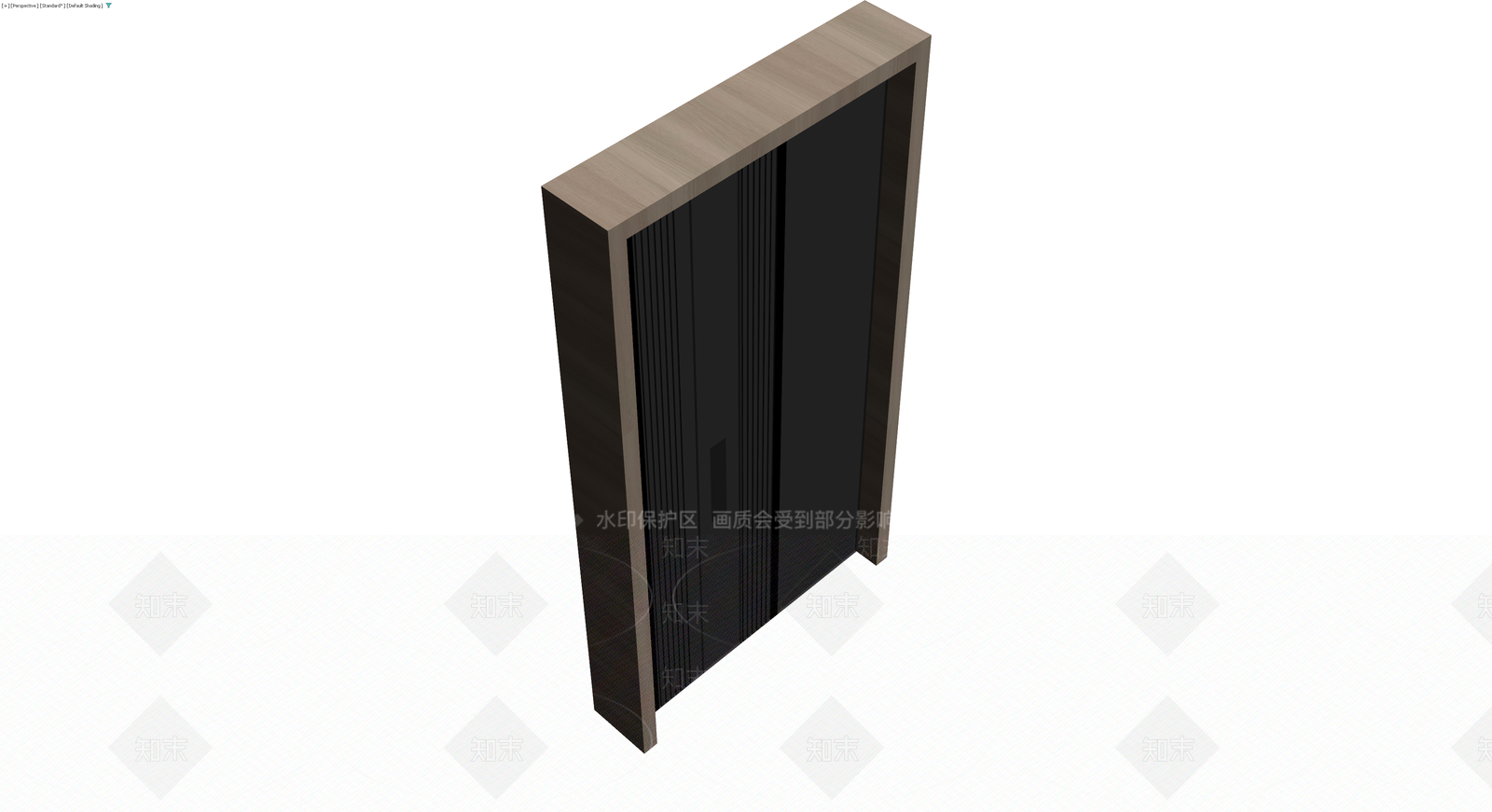 现代黑木配色衣柜3D模型下载【ID:1229946491】