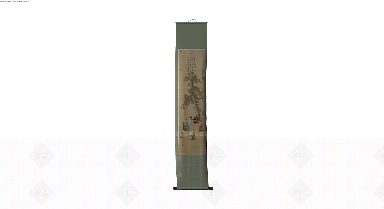 中式人物挂画卷轴3D模型下载【ID:1230768418】