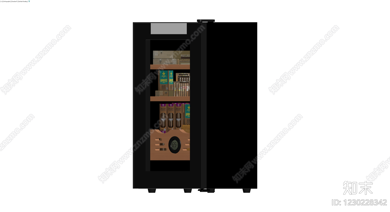 黑色玻璃门雪茄柜3D模型下载【ID:1230228342】