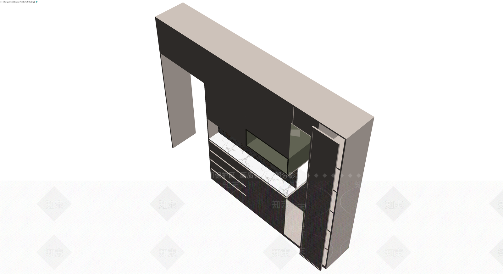 现代风格整体橱柜组合3D模型下载【ID:1230376536】