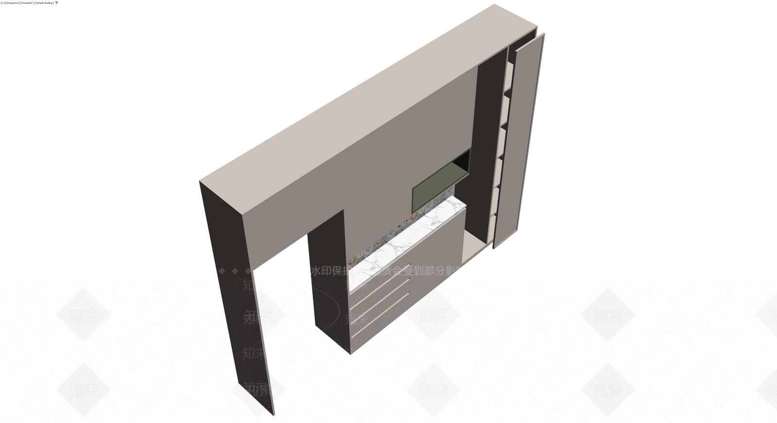 现代风格整体橱柜组合3D模型下载【ID:1230376536】