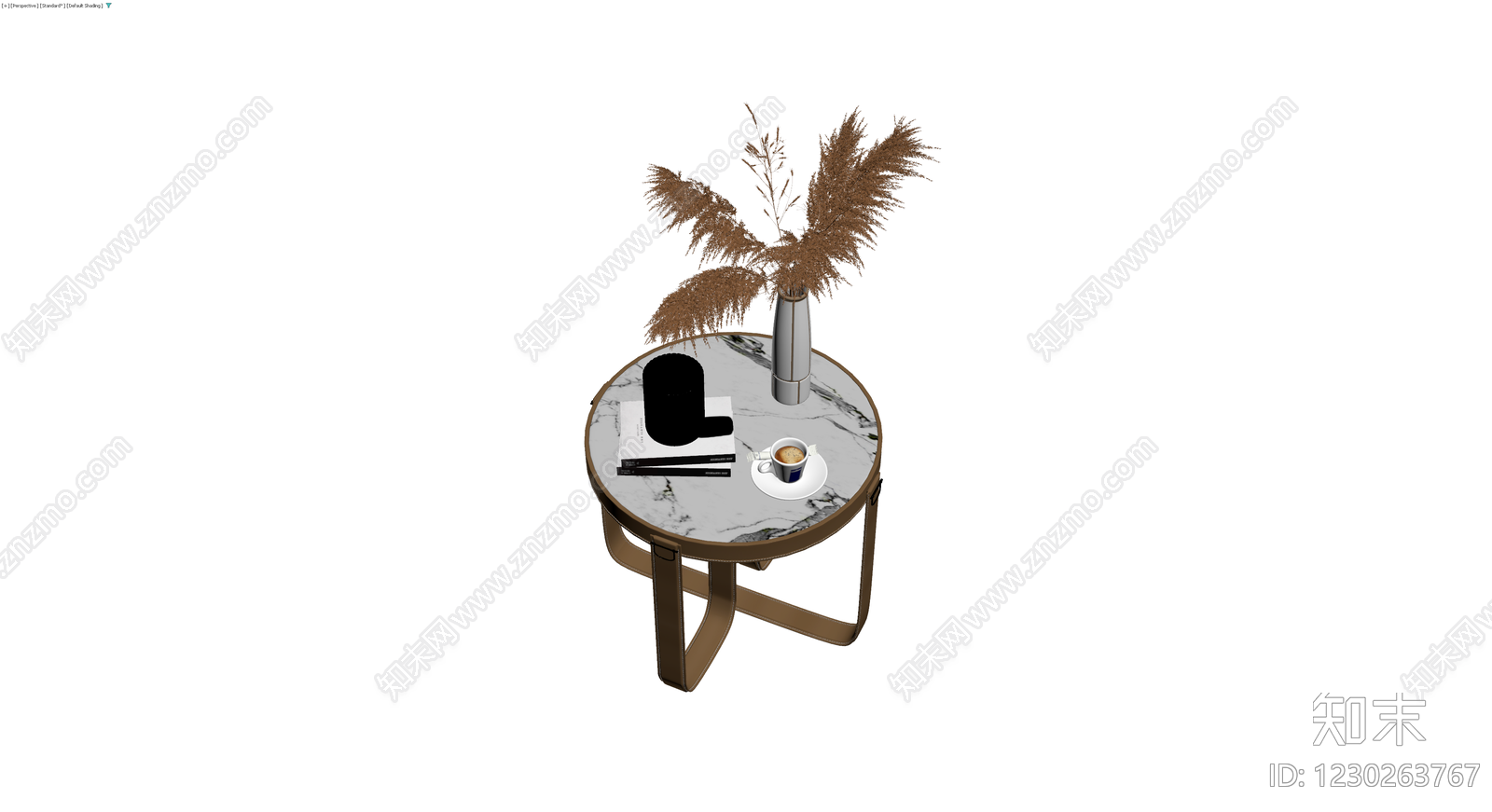 大理石皮革边几组合3D模型下载【ID:1230263767】