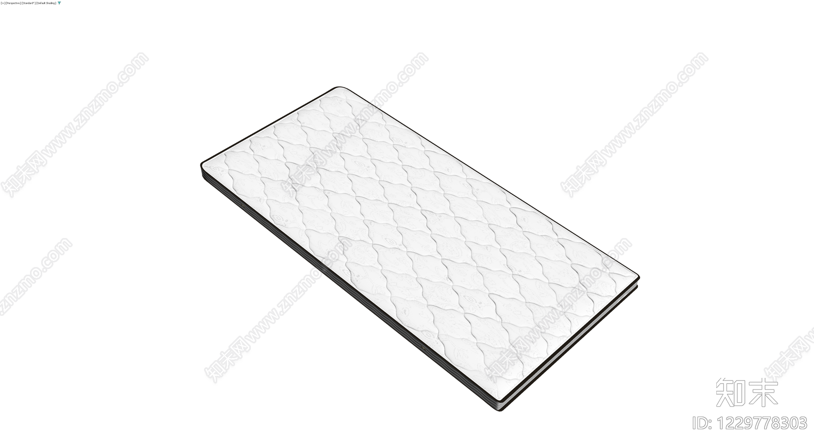白色绗缝软包床垫3D模型下载【ID:1229778303】