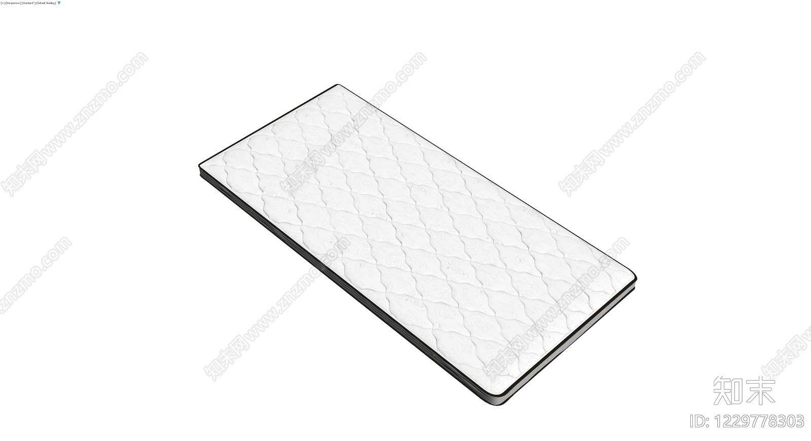 白色绗缝软包床垫3D模型下载【ID:1229778303】