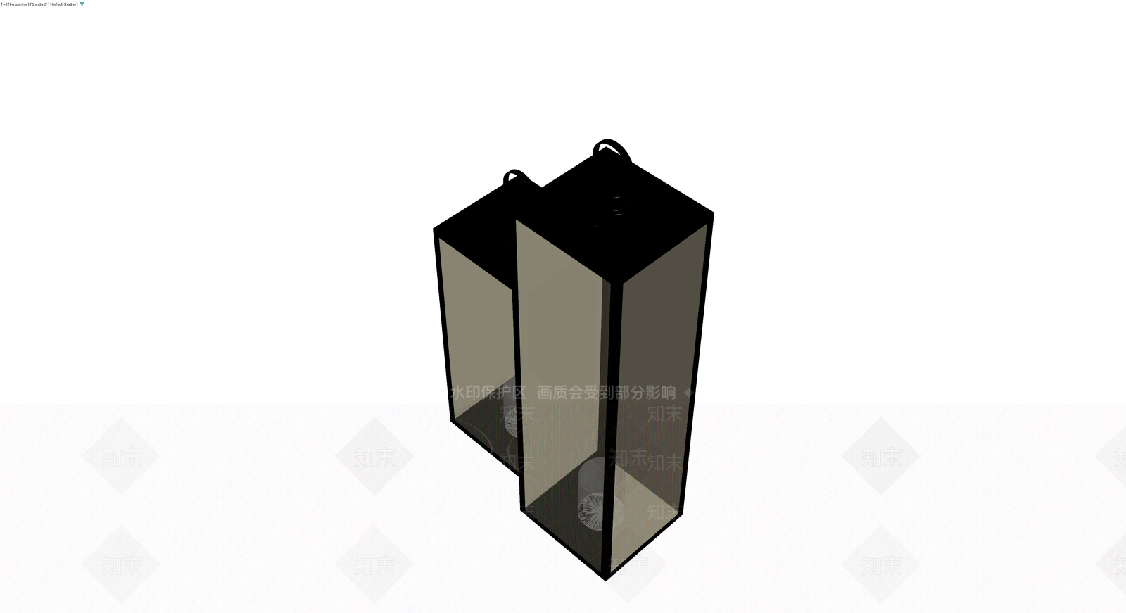 黑框玻璃落地灯笼3D模型下载【ID:1230749421】