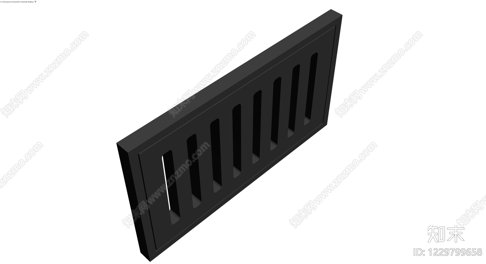 深灰矩形通风格栅3D模型下载【ID:1229799658】