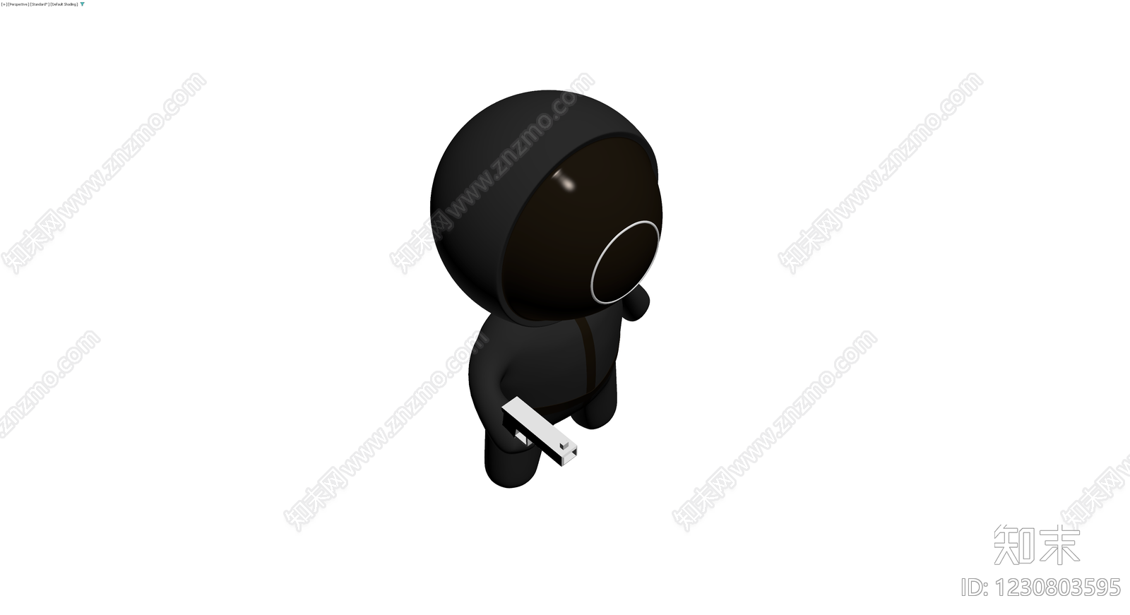 持枪黑色人偶模型3D模型下载【ID:1230803595】
