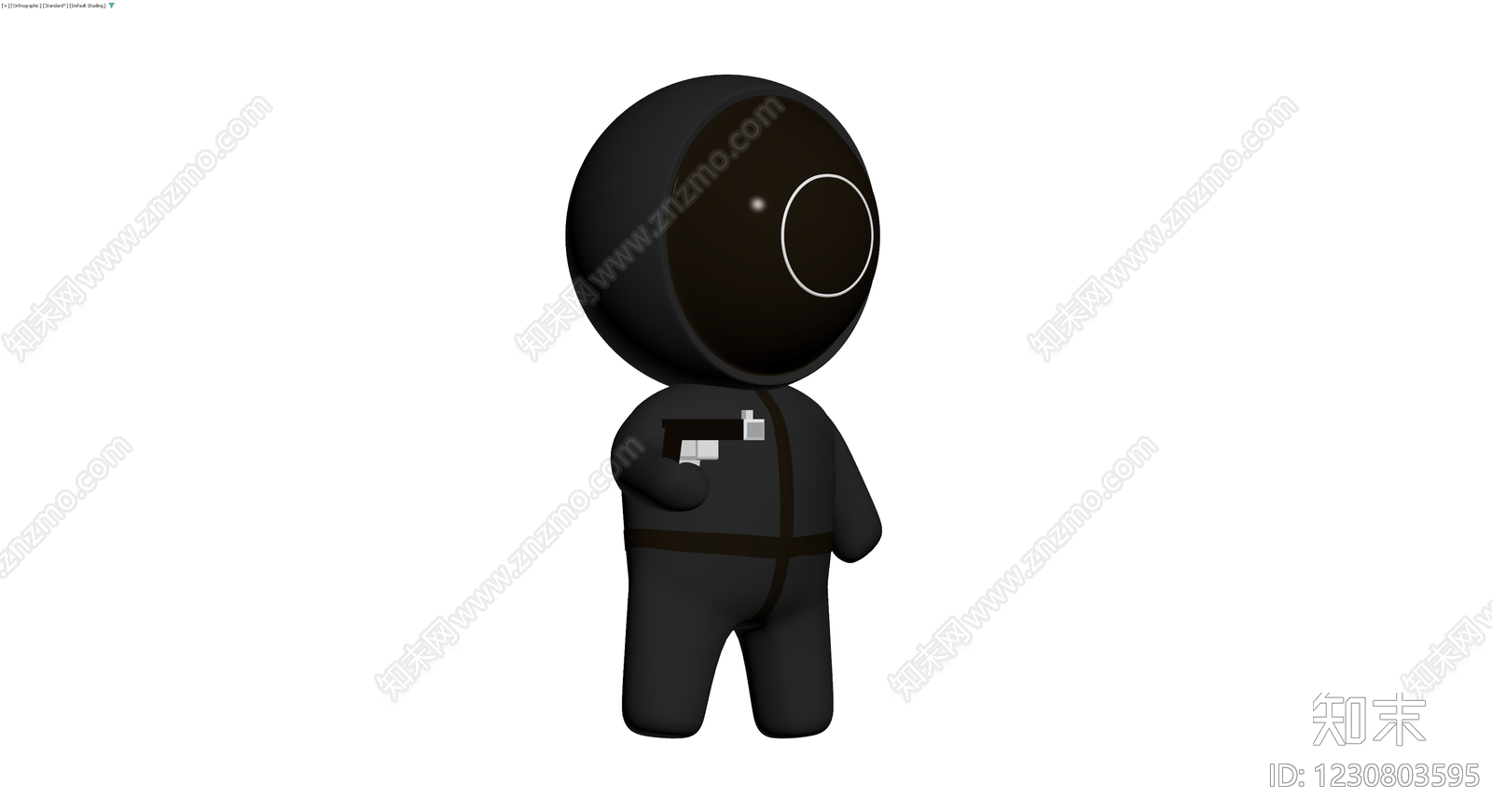 持枪黑色人偶模型3D模型下载【ID:1230803595】