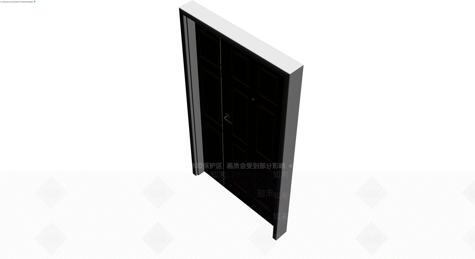 深色九格入户门体3D模型下载【ID:1230386189】