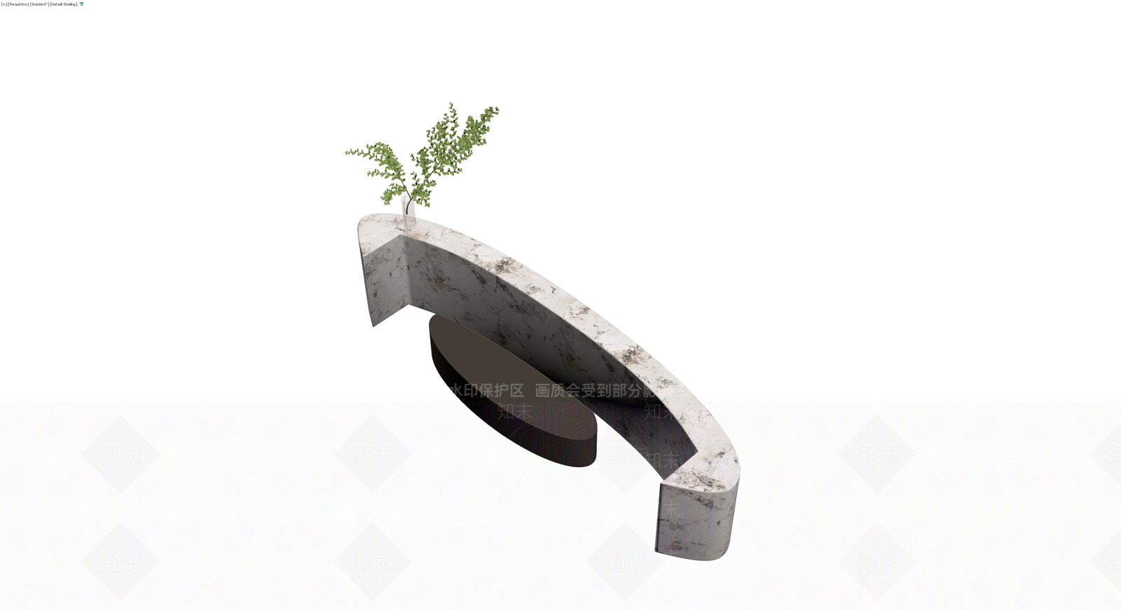 弧形大理石接待台3D模型下载【ID:1230754267】