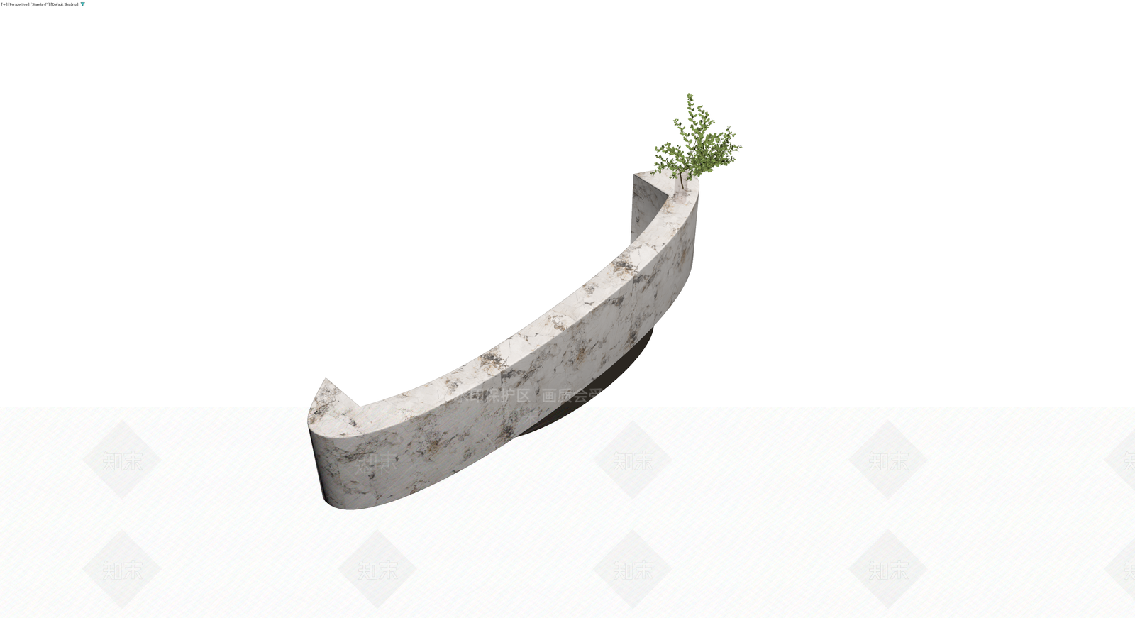 弧形大理石接待台3D模型下载【ID:1230754267】