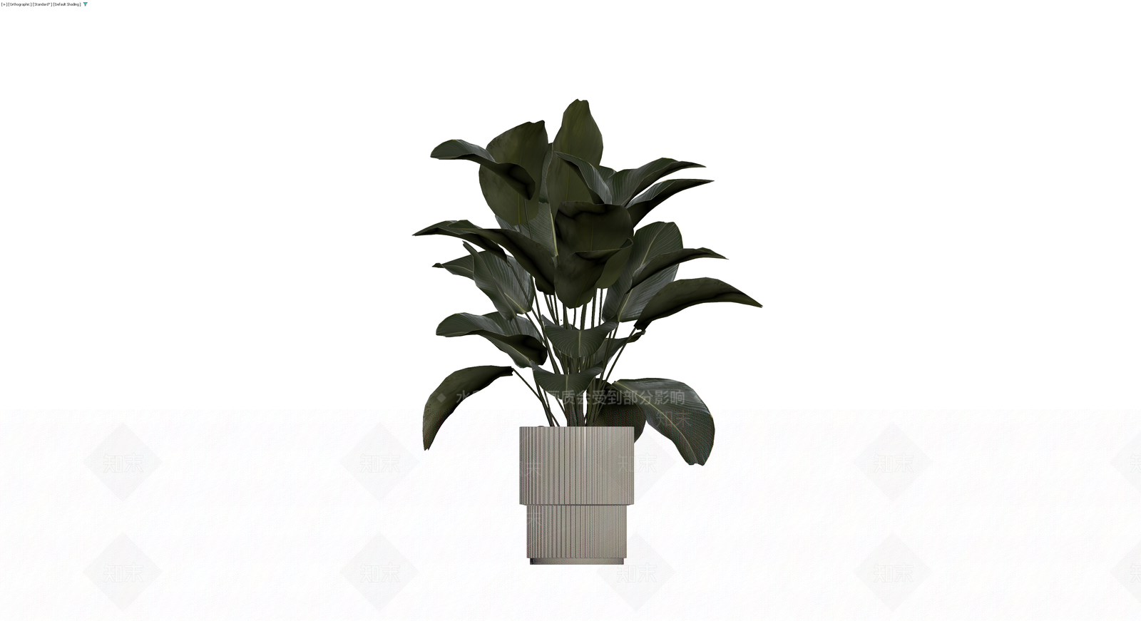 带盆深绿大型盆栽3D模型下载【ID:1230717441】