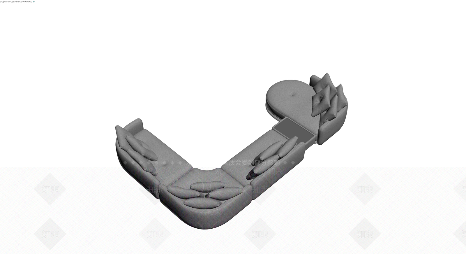 灰色组合沙发模型3D模型下载【ID:1229608806】