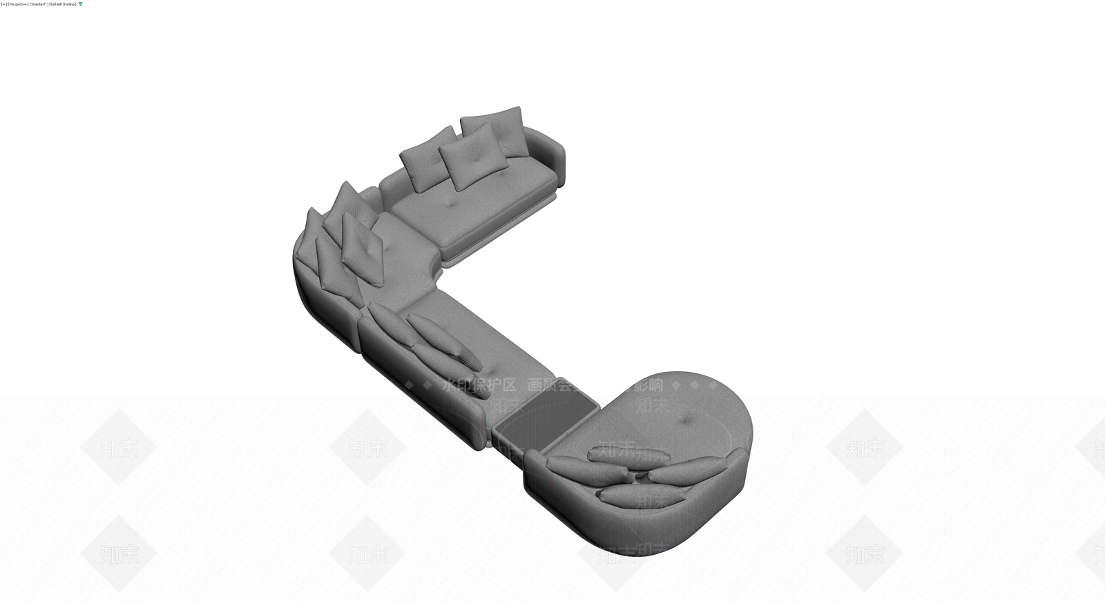 灰色组合沙发模型3D模型下载【ID:1229608806】