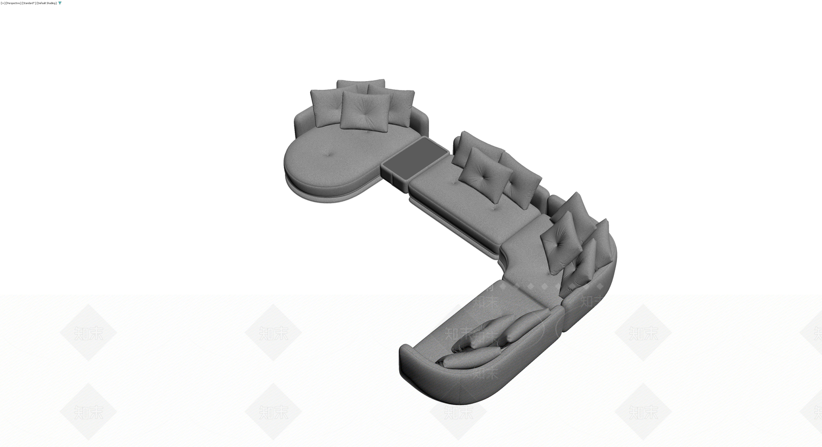 灰色组合沙发模型3D模型下载【ID:1229608806】