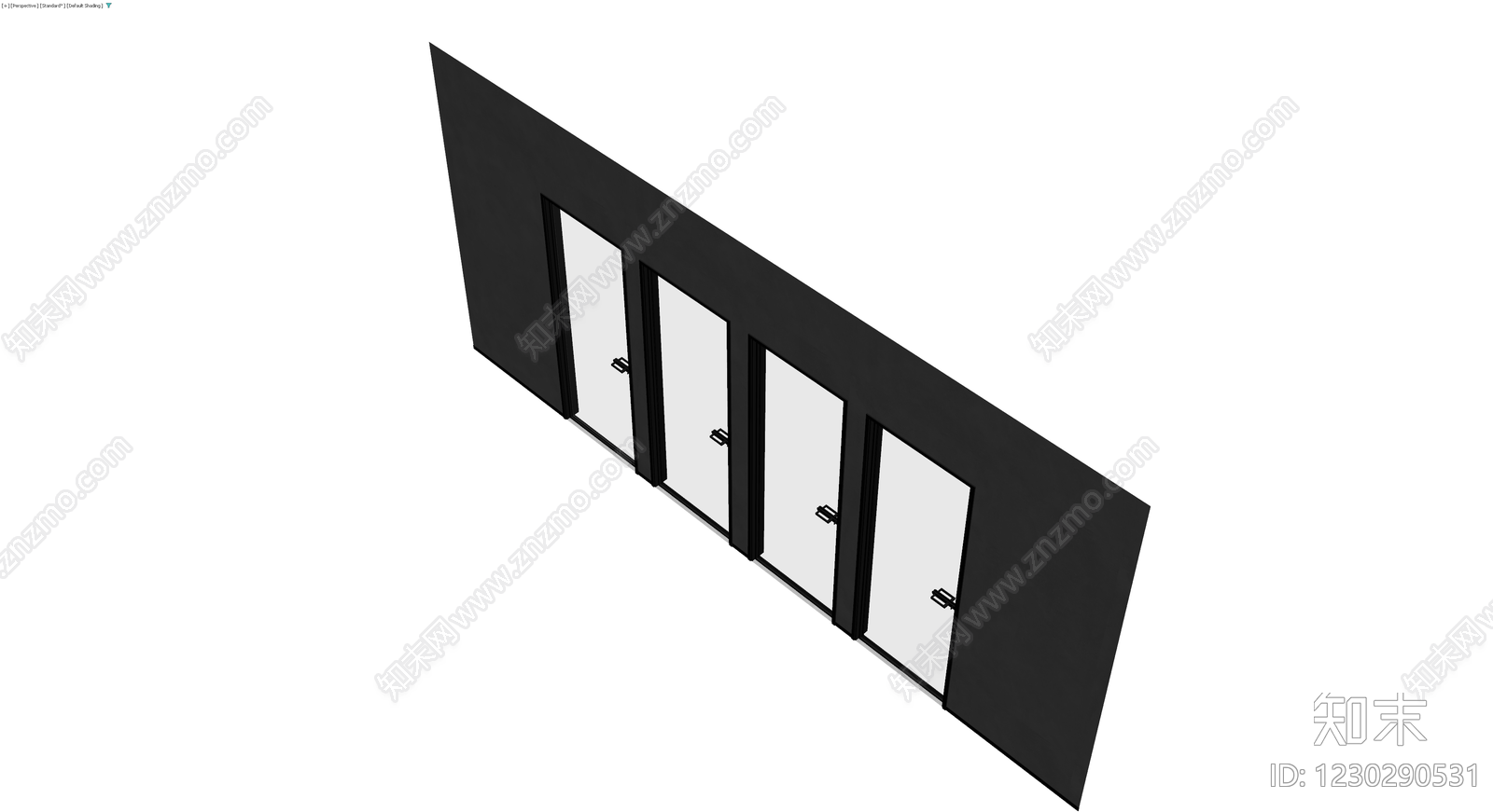 四联室内门墙体组件3D模型下载【ID:1230290531】