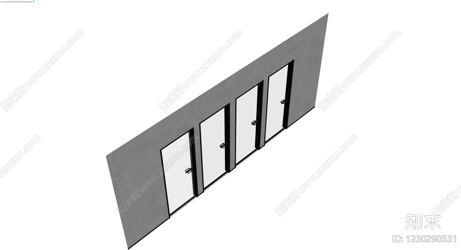 四联室内门墙体组件3D模型下载【ID:1230290531】