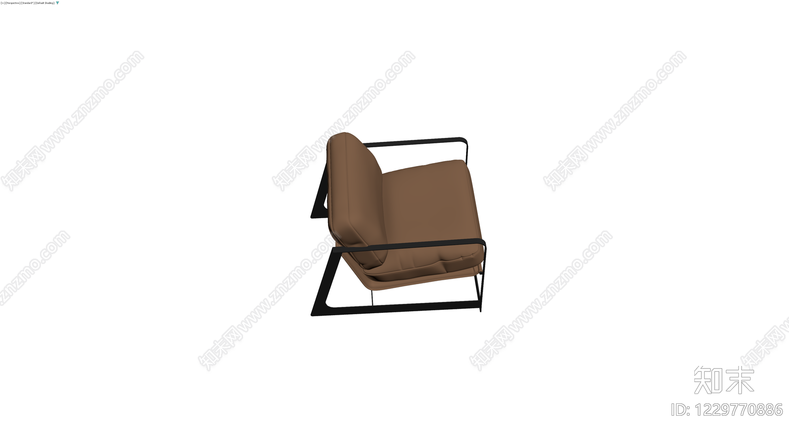 棕色软包金属休闲椅3D模型下载【ID:1229770886】