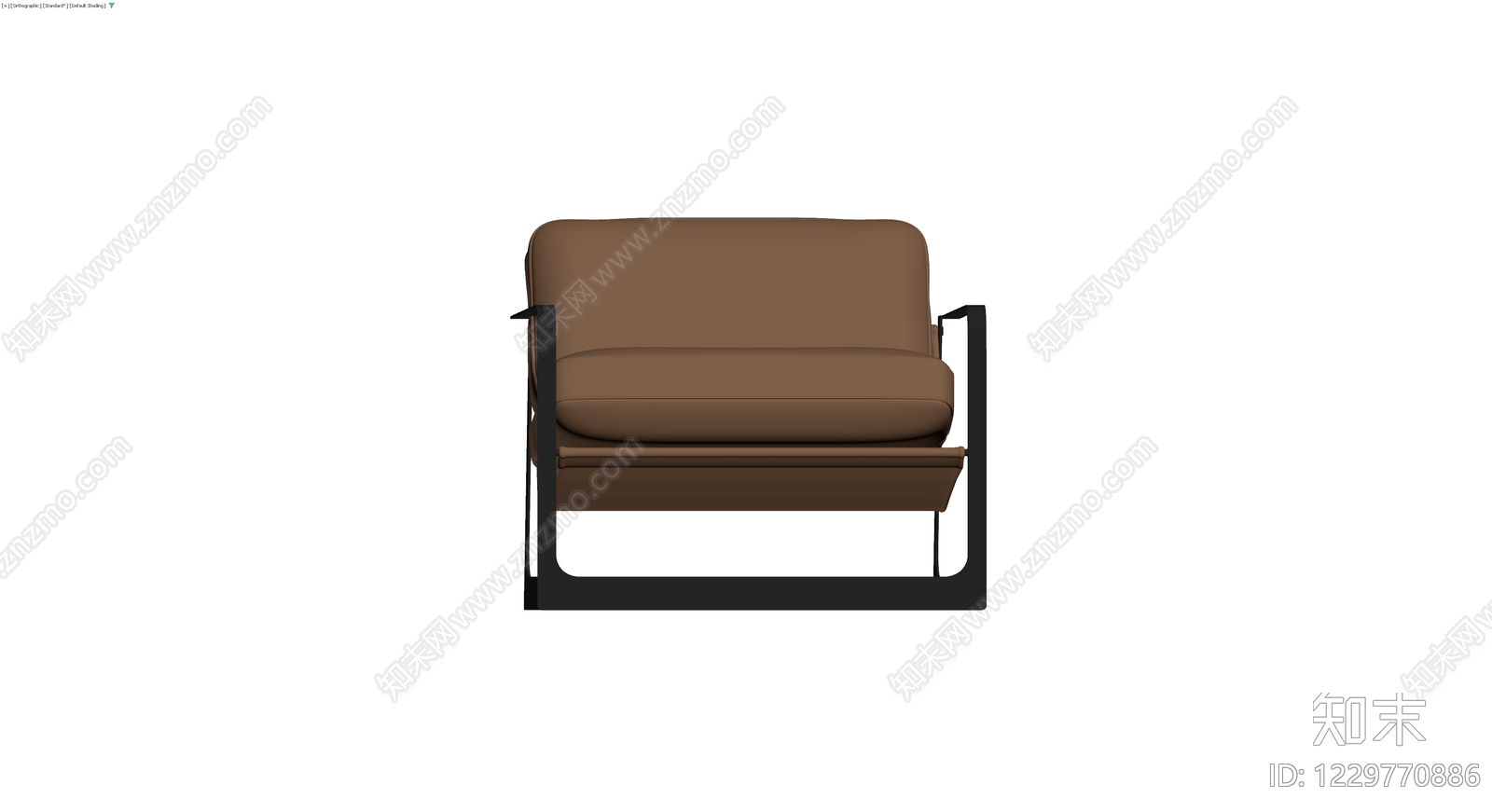 棕色软包金属休闲椅3D模型下载【ID:1229770886】